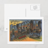 Indianapolis, Indiana - grote lettertjes Briefkaart (Voorkant / Achterkant)