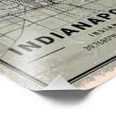 Indianapolis indiana map print poster canvas (Coin)