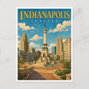 Indianapolis Indiana Monument Circle GeoSaga Briefkaart