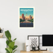  Indianapolis Indiana Poster (Thuiskantoor)