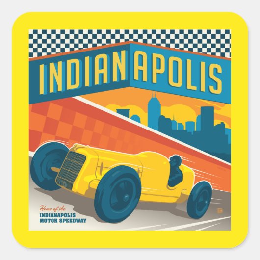 Indianapolis, Indiana | Racer Vierkante Sticker (Voorkant)