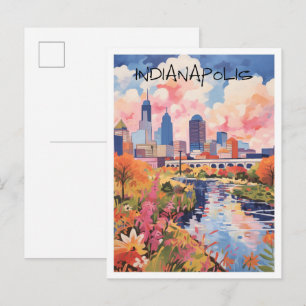 Indianapolis Indiana Reis Kunst  Briefkaart