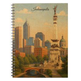 Indianapolis Indiana Silhouette Stads Panorama Notitieboek