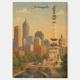 Indianapolis Indiana Silhouette Stads Panorama Rei Magneet