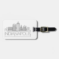 Indianapolis, Indiana Skyline Bagagelabel
