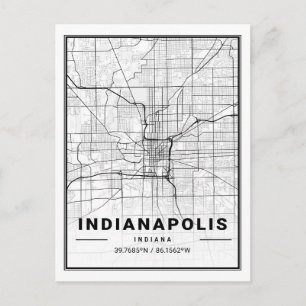 Indianapolis Indiana USA Travel City Map Briefkaart