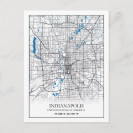 Indianapolis Indiana USA Travel City Map Briefkaart