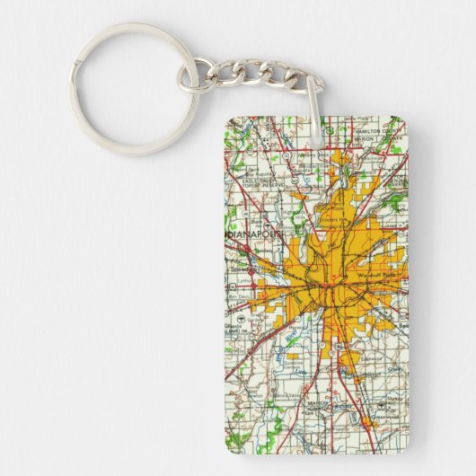 Indianapolis-kaart Sleutelhanger (Voorkant)
