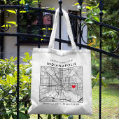 Indianapolis Love Locator Stadsplattegrond Bruilof Tote Bag