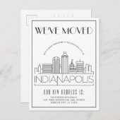 Indianapolis Modern Deco | Adreswijziging Aankondigingskaart (Voorkant / Achterkant)