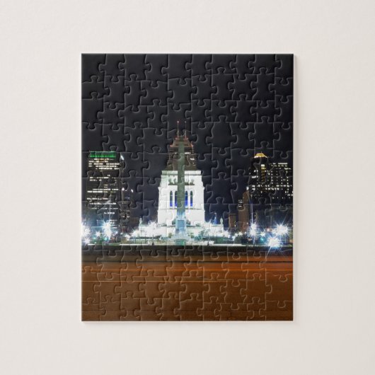 Indianapolis Skyline bij nacht Legpuzzel (Verticaal)