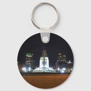 Indianapolis Skyline bij nacht Sleutelhanger