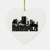 Indianapolis Skyline Keramisch Ornament (Achterkant)