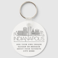 Indianapolis Stylized Skyline | Aangepaste slogan