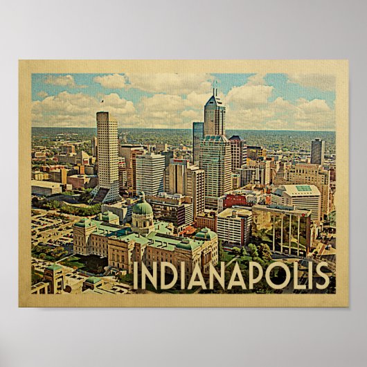 Indianapolis Vintage Travel Poster (Voorkant)