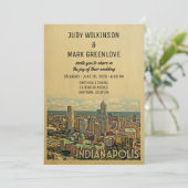 Indianapolis Wedding Invitation Indiana Kaart (Staand voorkant)