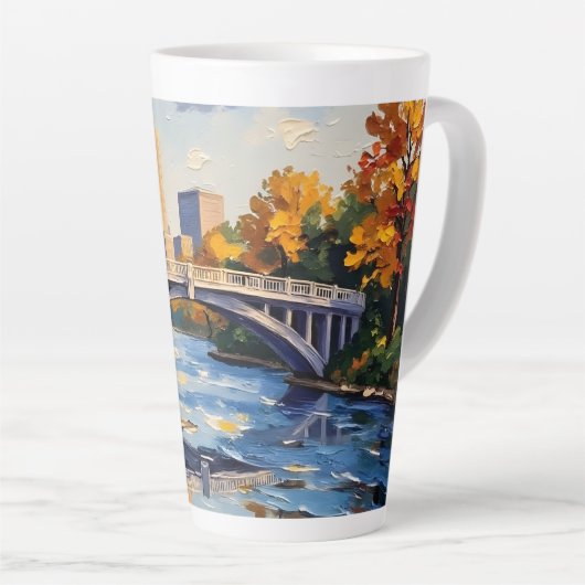 Indianapolis White Bridge Over the White River Latte Mok (Rechterhoek)