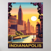 Indianapolis, White River, Indiana State, Reizen Poster (Voorkant)