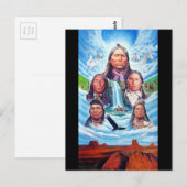 Indianen Beroemde Indiase chefs schilderen Briefkaart (Voorkant / Achterkant)