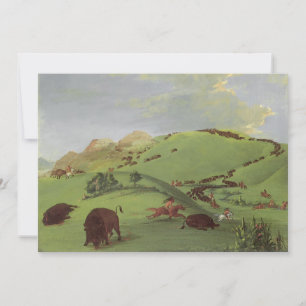  Indianen, Buffalo Chase door Catlin