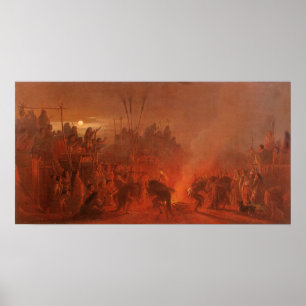 Indianen, Buffalo Dance van Wimar Poster