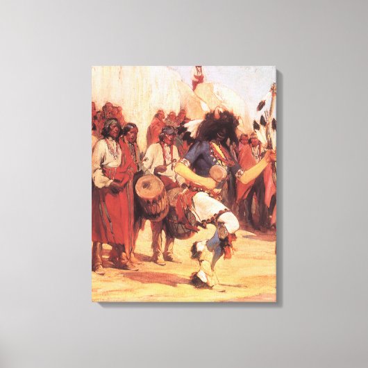  Indianen Buffalo Dancer door Cassidy Canvas Afdruk (Voorkant)