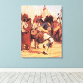  Indianen Buffalo Dancer door Cassidy Canvas Afdruk (Insitu (Houten vloer))