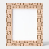 Indianen etnische symbolen bruin patroon gegraveerde lijstjes (Voorkant)