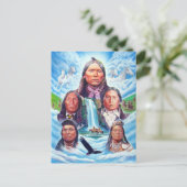 Indianen kunstschilderkunst briefkaart (Staand voorkant)