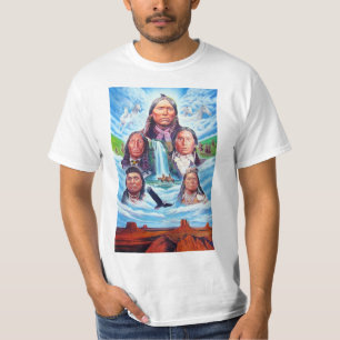Indianen schilderen Sjabloon Mannen Modern T-shirt