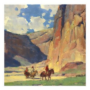 “IndiansThrough Canyon de Chelly” door Edgar Payne Foto Afdruk