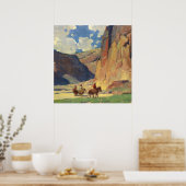 "IndiansThrough Canyon de Chelly" van Edgar Payne Poster (Keuken)