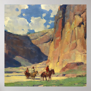 "IndiansThrough Canyon de Chelly" van Edgar Payne Poster