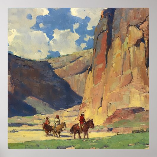 "IndiansThrough Canyon de Chelly" van Edgar Payne Poster (Voorkant)