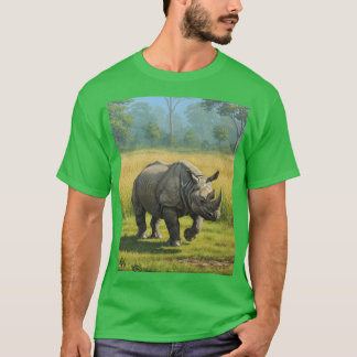 India's neushoorn met één hoorn: een symbool van A T-shirt