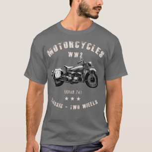 Indiase 741 Retro Motorfiets WW2 T-shirt