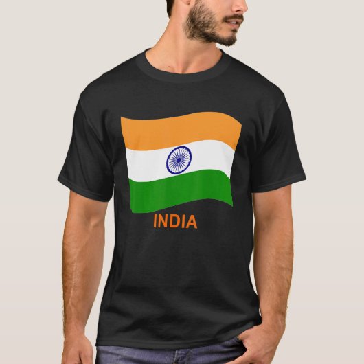 Indiase Bharat Indiase vlag zwaait T-shirt (Voorkant)