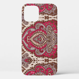 Indiase bloemenpaisley, etnisch mandala patroon. iPhone 12 hoesje