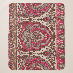 Indiase bloemenpaisley, etnisch mandala patroon. sherpa deken
