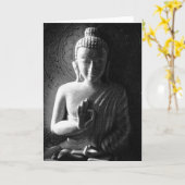 Indiase Boeddha - zwart en wit Kaart (Gele Bloem)