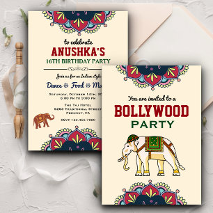 Indiase Bollywood-feest verjaardagsuitnodiging Kaart