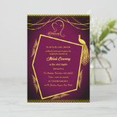 Indiase Bruid Mehndi Ceremonie Pauw-design Kaart (Staand voorkant)