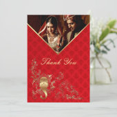 Indiase bruiloft - dank u kaart (Staand voorkant)