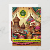 Indiase bruiloft henna ceremonie uitnodigingen (Voorkant / Achterkant)