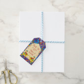 Indiase bruiloft olifanten blauw geel dank u cadeaulabel (Met Touw)