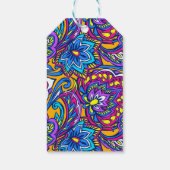 Indiase bruiloft olifanten blauw geel dank u cadeaulabel (Achterkant)