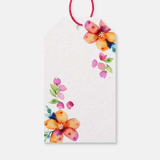 Indiase bruiloft olifanten cerise bloemen dank u cadeaulabel (Achterkant)