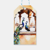 Indiase bruiloft pauw Jaipur paleis dank u Cadeaulabel (Achterkant)