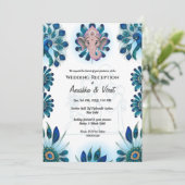 Indiase bruiloft receptie kaart (Staand voorkant)