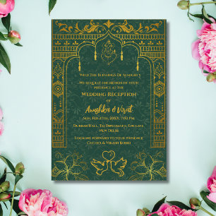 Indiase bruiloft receptie uitnodiging